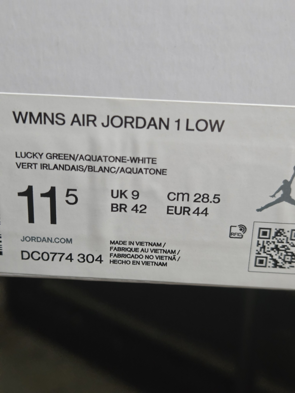 Brand New AJ-1 Low Sneakers in Green/White with Blue Swoosh - Picture 8 of 8
